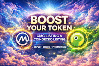 boost your crypto token with coinmarketcap coingecko listing and promotion