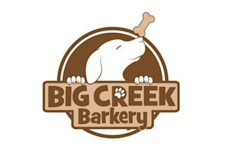 make dog bakery healthy logo with dog treats simple clever