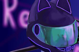 stalish digital art in neon style