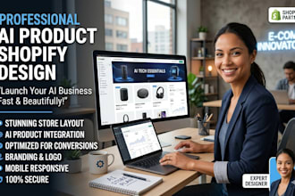 design ai digital product shopify store for passive income ai business store