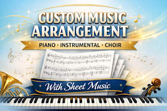 create custom music arrangement for piano, instruments or choir with sheet music