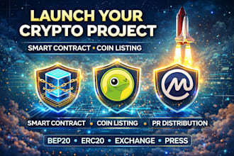 launch your crypto project with smart contract coin listing and pr distribution