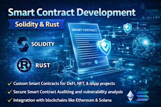 develop secure blockchain solutions and smart contracts