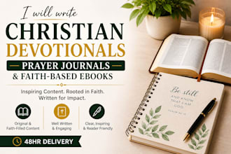 write christian devotionals, prayer journals and faith based ebooks