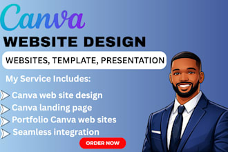 create a professional canva ugc portfolio website landing page canva template