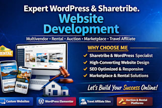 build sharetribe wordpress multivendor rental auction marketplace website design