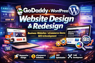 design godaddy website redesign godaddy hostinger ecommerce wordpress