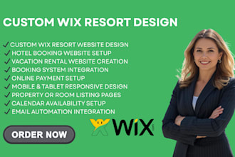 create wix resort, hotel, and vacation rental website with booking system