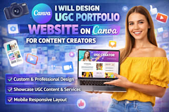 design ugc portfolio website on canva for content creators
