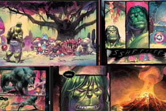 do comic book illustration, cartoon comic strip, and graphic novel art