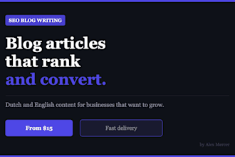 write SEO optimized blog articles and web copy