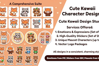 design cute kawaii mascot logo for your business