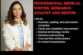 proofread and edit medical content for humanlike quality