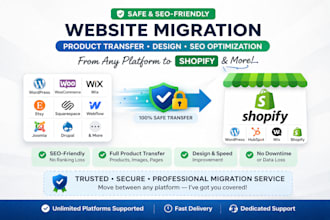 migrate improve website to shopify SEO friendly product transfer