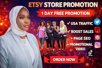 promote your etsy store with SEO, traffic, and promotional video for more sales
