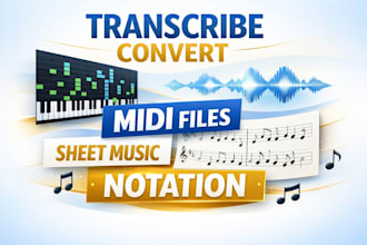transcribe and convert any music into midi and professional sheet music notation