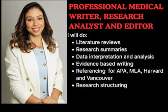 assist with medical research and detailed research analysis