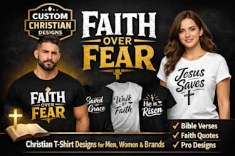 do christian t shirt design for male female brand and apparel