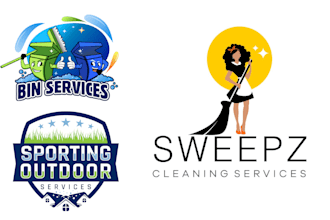 design clean house janitorial or commercial cleaning service logo