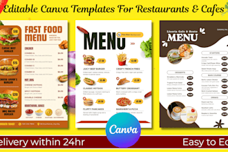 design editable canva templates for restaurant and cafe social media