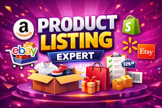do product listing to shopify, ebay, etsy, temu , amazon