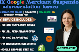 fix gmc product feed errors fix google merchant misresentation suspension errors