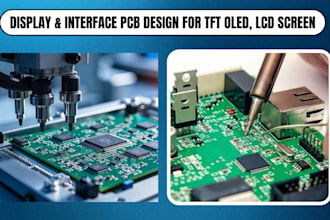 do display and interface pcb design for tft, oled, lcd  screens,power management