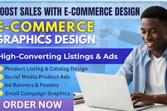 design quality ecommerce product listings, ads, banners, and marketing visuals