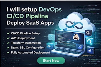 setup devops, cicd pipeline, deploy saas app with devsecops