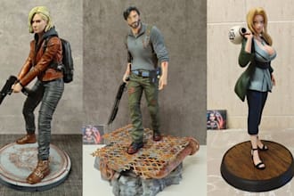 3d print and paint action figure miniature painting 3d statue stl resin printing