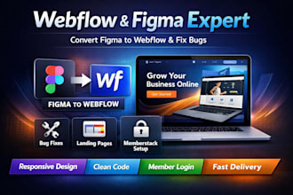fix webflow figma website design landing page bug fixes figma to htm memberstack