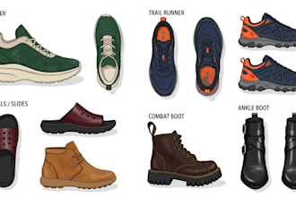 design shoe sneaker and footwear tech pack for manufacturing
