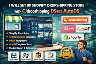 setup shopify dropshipping website using cjdropshipping dsers autods importer