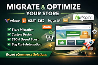 duplicate migrate fix shopify volusion x cart big cartel duda to shopify store