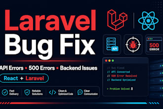 fix laravel bugs, API errors, 500 errors, and backend issues