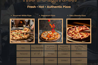design a professional food menu and restaurant flyer in canva