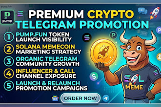 premium crypto telegram promotion pumpfun solana memecoin marketing