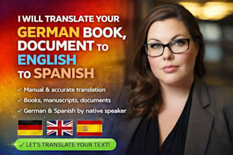 translate your german book, document, manuscript to english german to italian