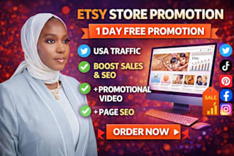 promote your etsy store with SEO,  traffic and promotional video to boost sales