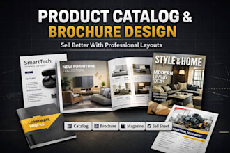 design product catalog, label design, brochure magazine, sell sheet, spec sheet