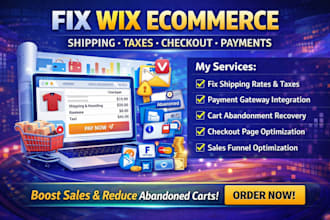 fix wix shipping taxes rate cart abandonment payment integration sales funnel