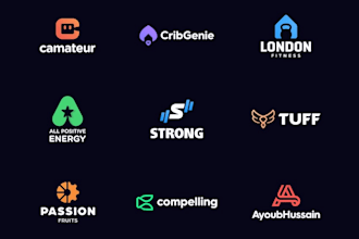 do custom minimalist wordmark, typography, lettermark, text logo design
