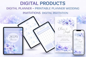 design profitable etsy digital products, digital planners printable invitations