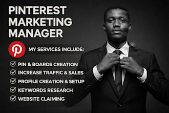 be your pinterest marketing manager for organic growth seo and traffic