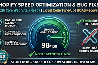 shopify speed optimization bug fixing conversion rate optimization cro