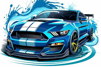 create custom vector illustrations of cars and vehicles
