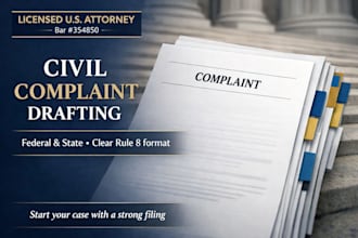 draft a professional civil complaint or lawsuit petition
