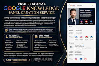 edit, create an updated google knowledgepanel for personal or brand