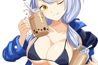 draw anime character design, manga art, vtuber model design, nsfw anime, art