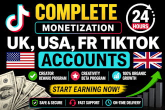 do complete tiktok monetization organically, creator rewards program account